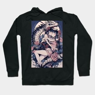 Geisha and Dragon 7811 Hoodie